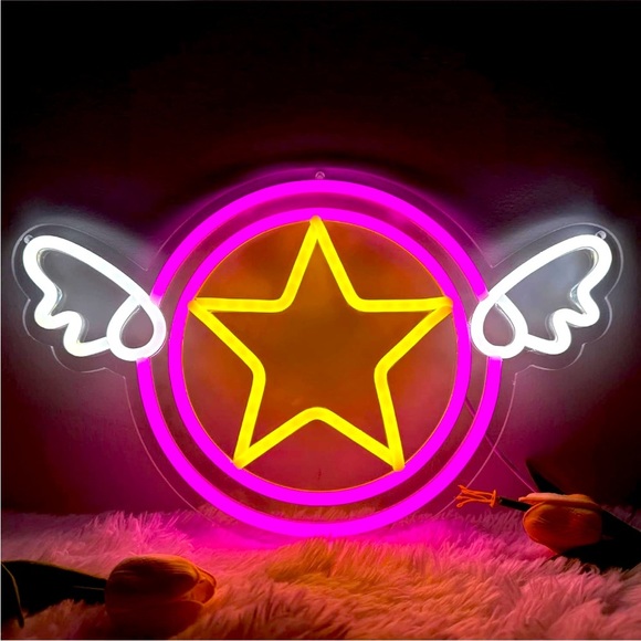 Urban Outfitters Other - Neon Sailor Moon Symbol Star Angel Kawaii Cartoon 90s Nostalgic Light LED Decor